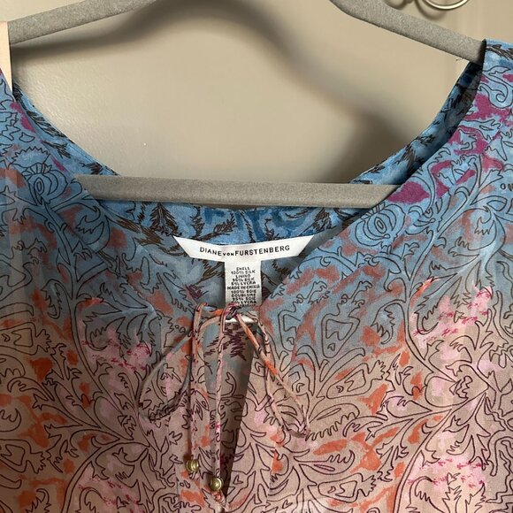 Diane von Furstenberg Silk Printed Blouse - Picture 5 of 9